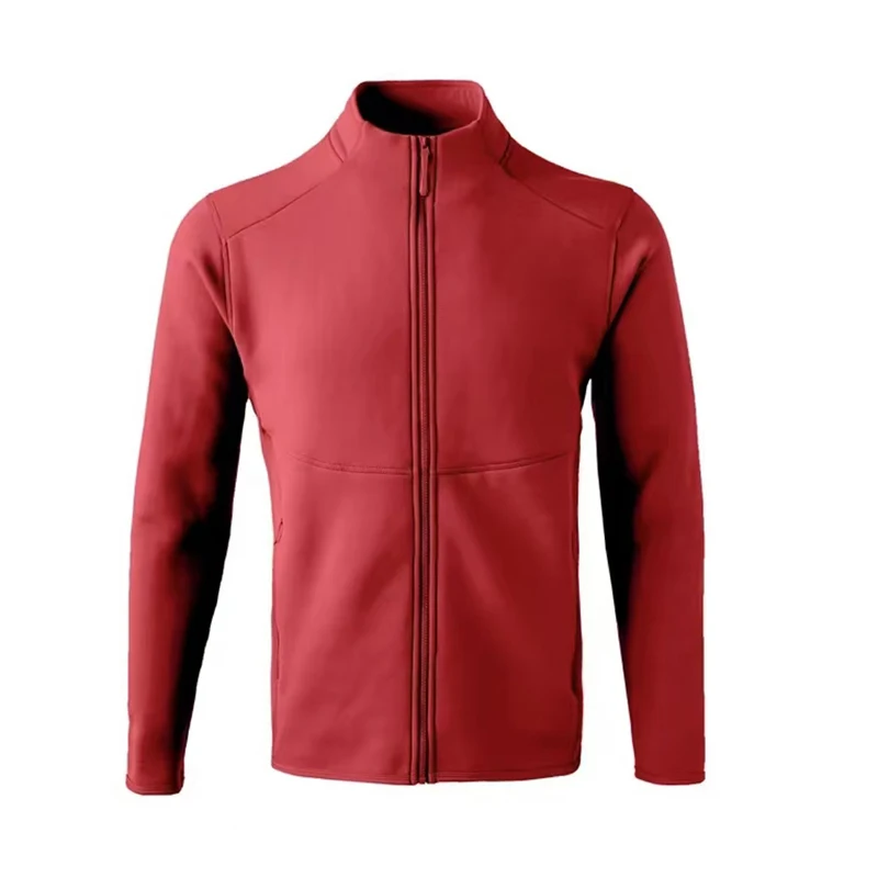 Golf Men's Clothing Autumn and Winter Outdoor Sports Jacket Windproof and Warm Jacket Men's Thin Velvet Stand up Collar Top