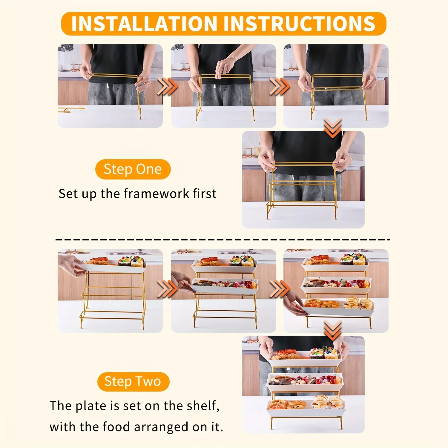1PCS Three Layer Fruit Tray Rack et Table Cold Plate Creative Fruit Tray Rack Cake Sweet Snacks Food Display