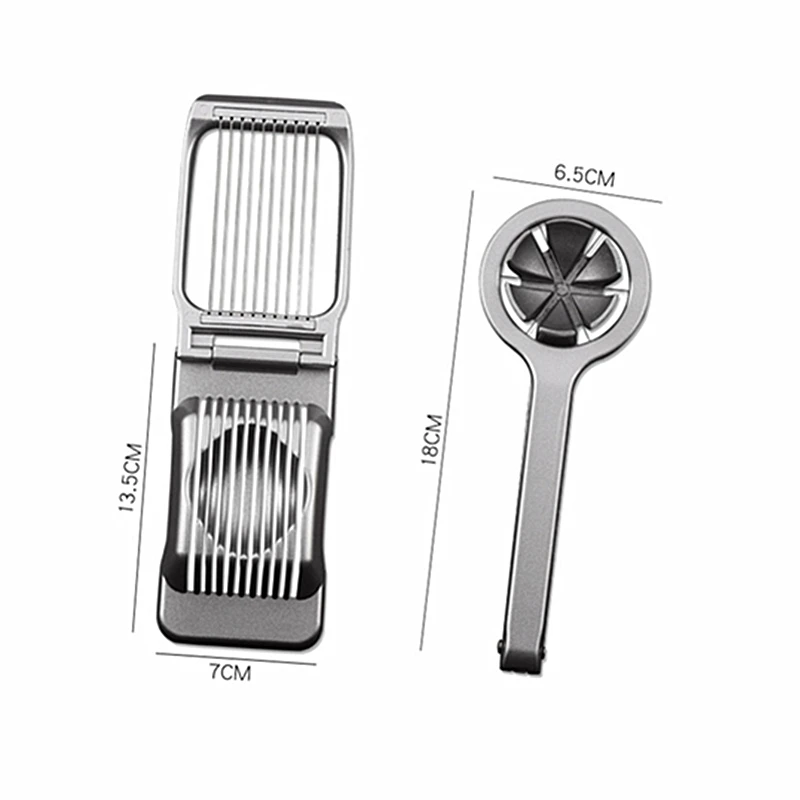 Egg Cutter Aluminum Alloy Manual Egg Cutter with Handle Multifunctional Portable Preserved Egg Splitter Slicers Kitchen Accessories