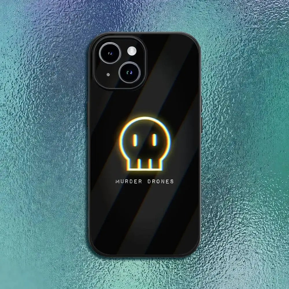 Sleek Black Soft Shell Phone Case With M-Murder Graphic Design