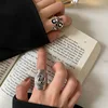 Retro Swirl Distortion Ring Silver Color Punk Gothic Open Ring For Men Women Handmade Unisex Designer Jewelry Accessories Gift 4