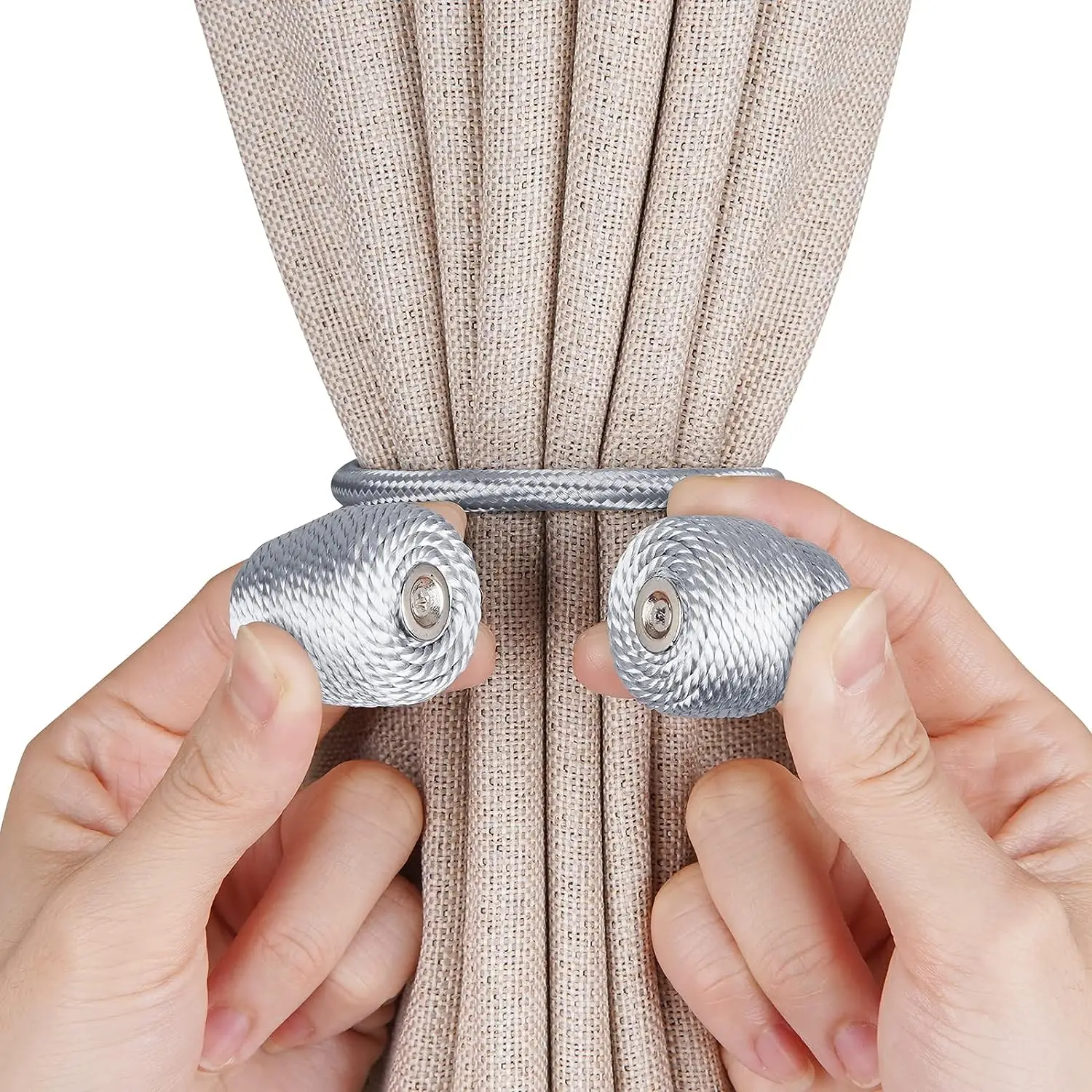 Magnetic Curtain Laces Home Curtain Buckles Straps for Fixed Curtains and Curtains Suitable for Home Decoration Bedroom and Living Room 2 Pieces