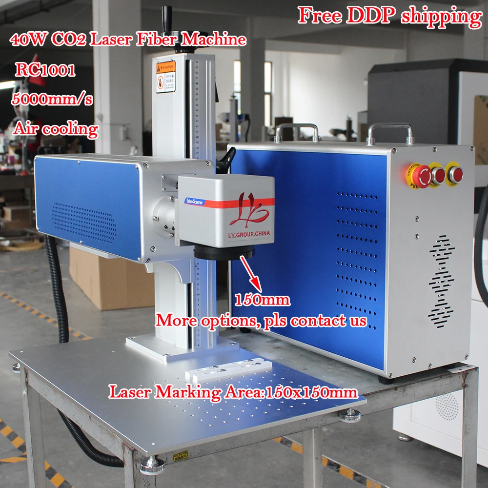 

DAVI 40W Fiber Laser Marking Machine Frequency RF CO2 Metal Pipe For Non-Metal Wood Acrylic Leather Paper Quick Batch Marking