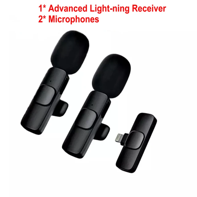 Wireless Lavalier Microphone Broadcast Lapel Microphones Set Short Video Recording Chargeable Handheld Microphone Live Streaming K8IP2
