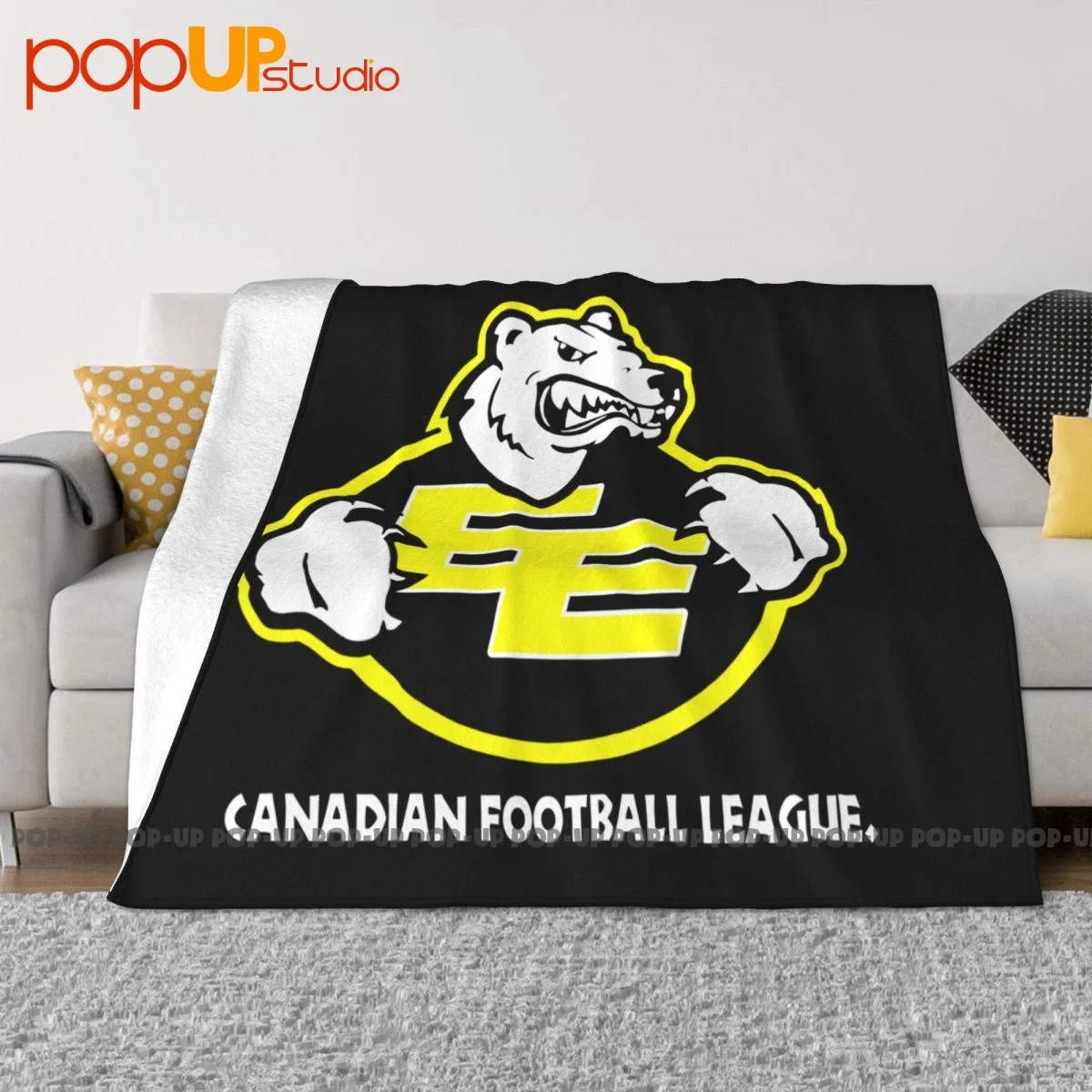 Edmonton Eskimos Bear Logo Cfl Canadian Football League Coperta Home Nap Coperta Coperta
