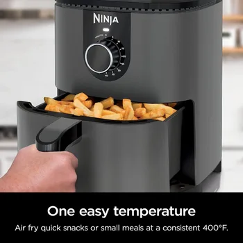Ninja AF080 Mini Air Fryer, 2 Quarts Capacity, Compact, Nonstick, with Quick Set Timer, Grey 4