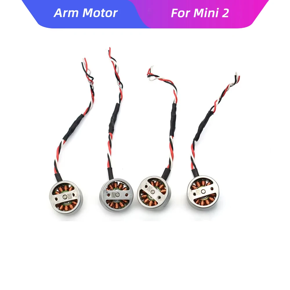 Moteur de bras d'origine pour DJI Mini 2, pièce arrière, montrant le connecteur et les fils.