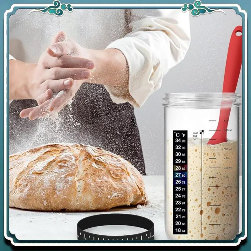 Bread Fermentation Glass Jar, Reusable Sour Dough Jar, As Shown Bread Baking,Large