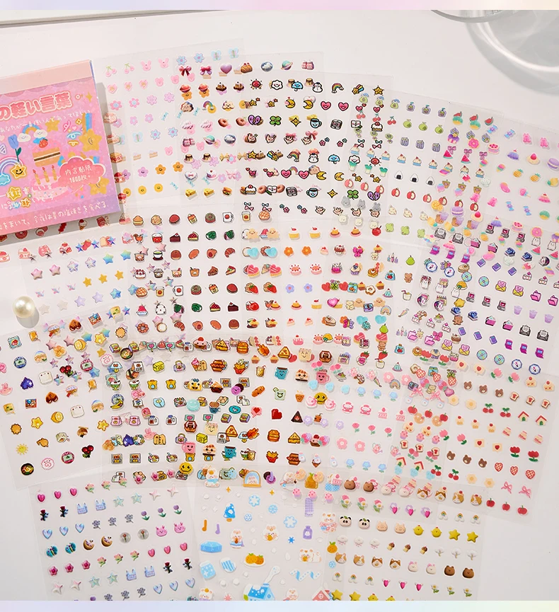 28sheets Kawaii Mini Cartoon Sticker Book DIY Diary Album Scrapbook Handmade Collage Material Cute Children's Stickers