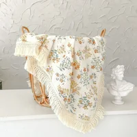Muslin Baby Blanket Cotton Newborn Tassel Receiving Blanket Baby Stuff Infant Swaddle Blanket Babies Sleeping Quilt Bed Cover 1