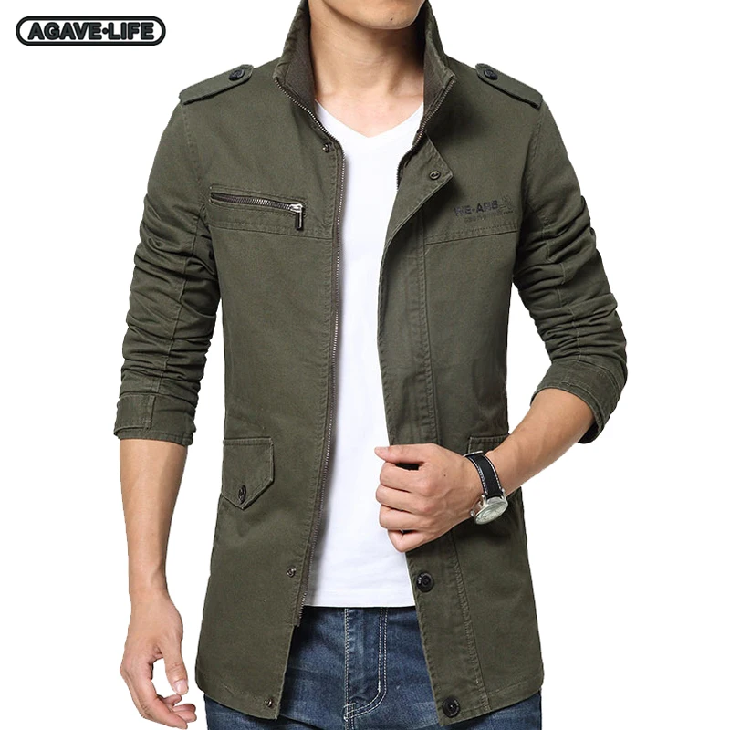 

Spring Autumn Business Mens Military Jacket Men Zipper Cotton Army Jacket Fashion Hunting Cargo Coat Men Stand Collar Combat Top