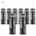 USB AA 3400mWh 8PC