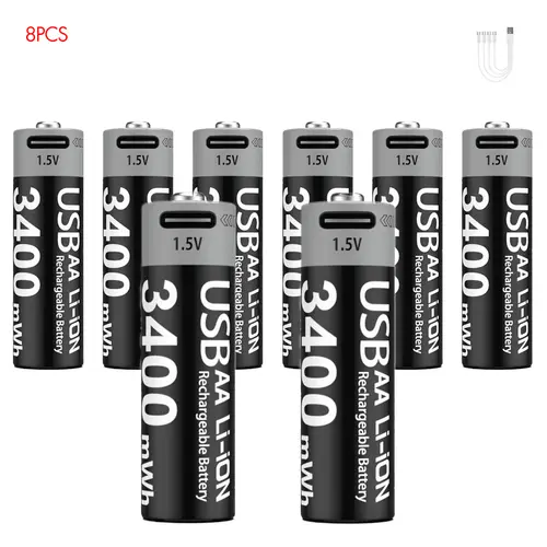 Kuugro Li-ion AAA and AA Rechargeable Batteries USB Lithium-ion 3400mWh 1.5V AA Rechargeable Batteries+1100mWh 1.5V AAA Battery - Image 12