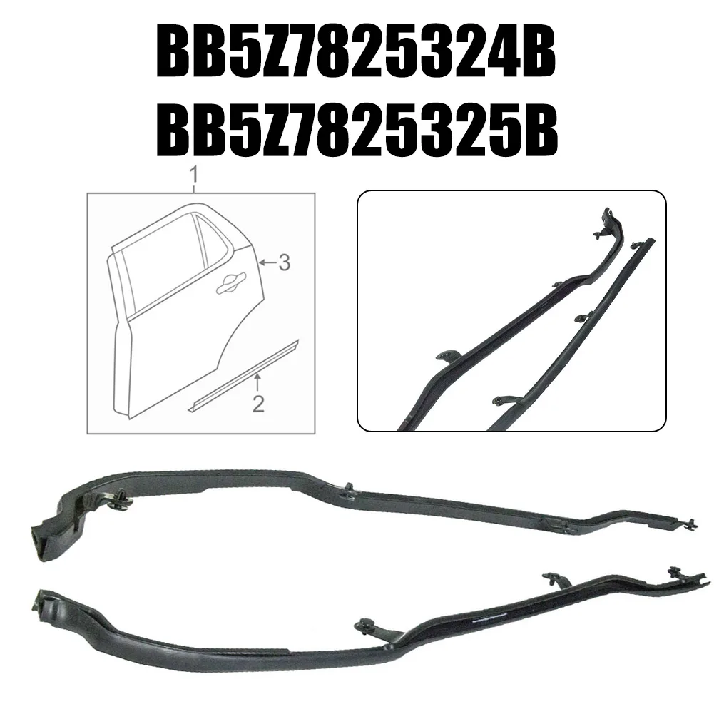 

2×Car Rear Door Front Weatherstrip Seal LH&RH For Ford Explorer- 2011-2019 BB5Z 7825325-B# BB5Z 7825324-B# Black Plastic Parts