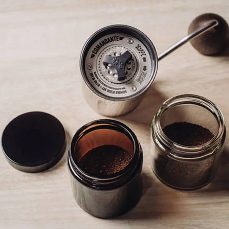 

COMANDANTE C40 catch powder jar glass universal using for Germany original imported coffee powder sealing jar transparent brown