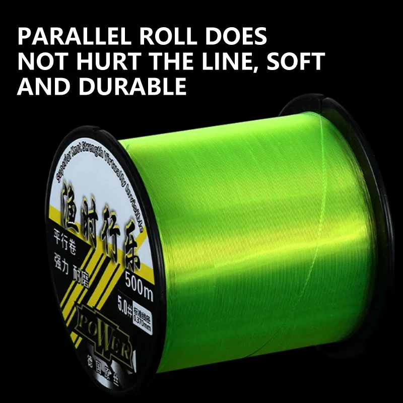 High Strength Saltwater Freshwater Bass Nylon Fishing Line 500M Japan Wear Resistant Monofilament Line Carbon Line 0.128-0.520mm 5