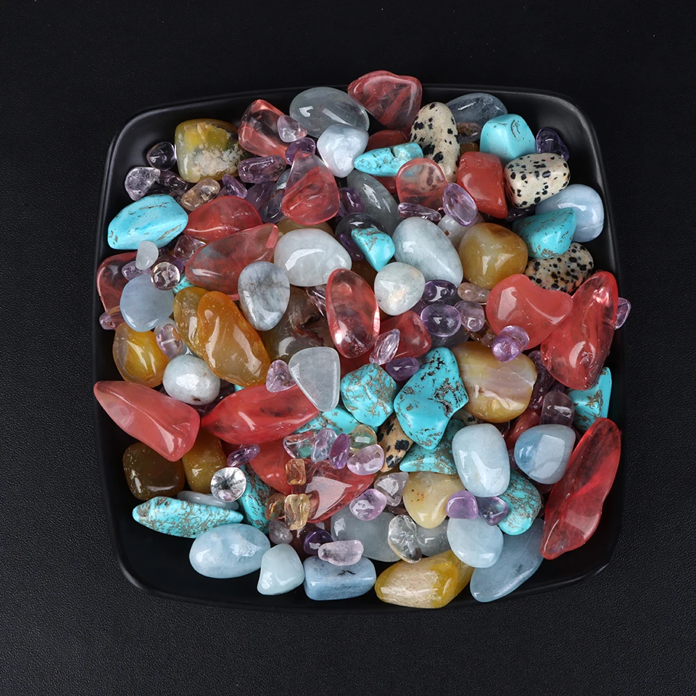 1 Bag 100g Colorful Mixed Irregular Shape Tumbled Stones Rock Gem Beads  Chips 