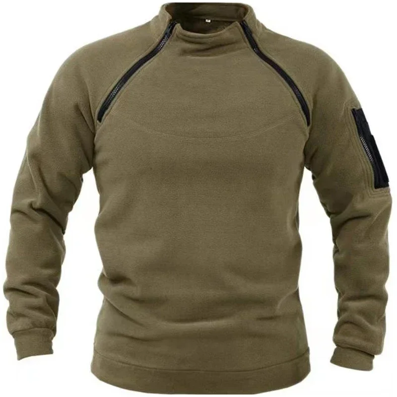 Men's US Tactical Outdoor Jacket Hunting Clothes Warm Side Zippers Fleece Pullover Man Windproof Autumn Coat Underwear men outdoor jacket