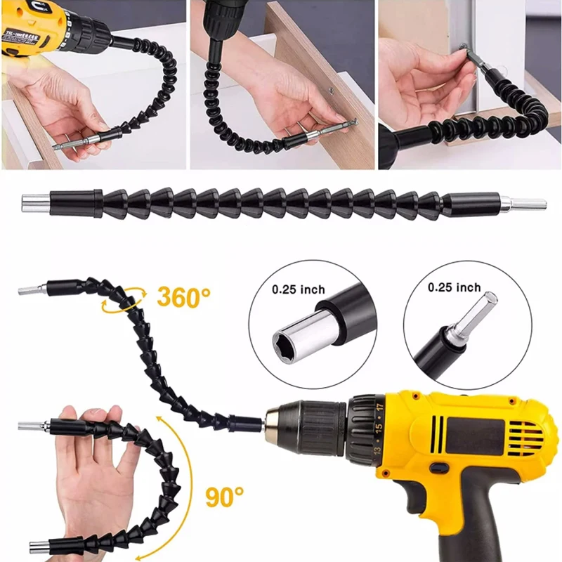 Adjustable Magnetic Ratchet Screwdriver with Bending Drill Adapter