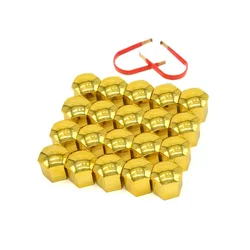 20 - Piece Anti - Rust Car Wheel Nut and Bolt Protection Covers - 17MM (Plated Gold)