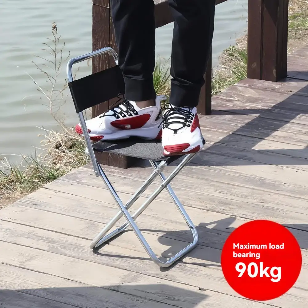 Folding Chair Outdoor Folding Chair Stainless Steel Folding Stool Portable Backrest Chair Outing Backrest Mazar