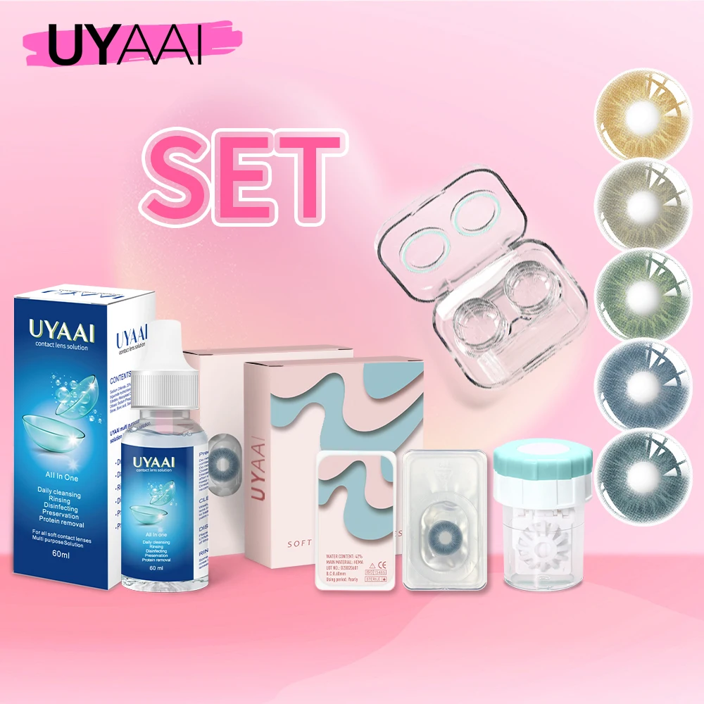 1 комплект, новые модные цветные контактные линзы UYAAI для глаз, желтые глаза, цветные линзы для макияжа с зелеными глазами, серия ежегодной любви 1 комплект, новые модные цветные контактные линзы UYAAI для глаз, желтые глаза, цветные линзы для макияжа с зелеными глазами, серия ежегодной любви