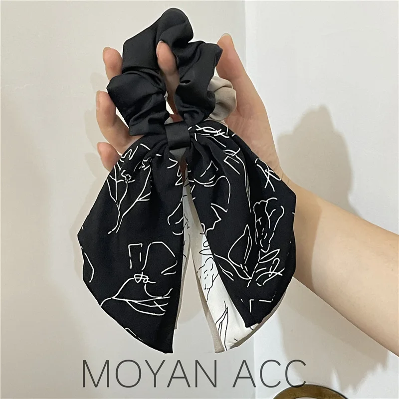 Korean Style Internet Celebrity 2022 New Bow Streamer Hair Tie Temperament Wild Hair Rope Hair Rope Rubber Band Hair Accessories