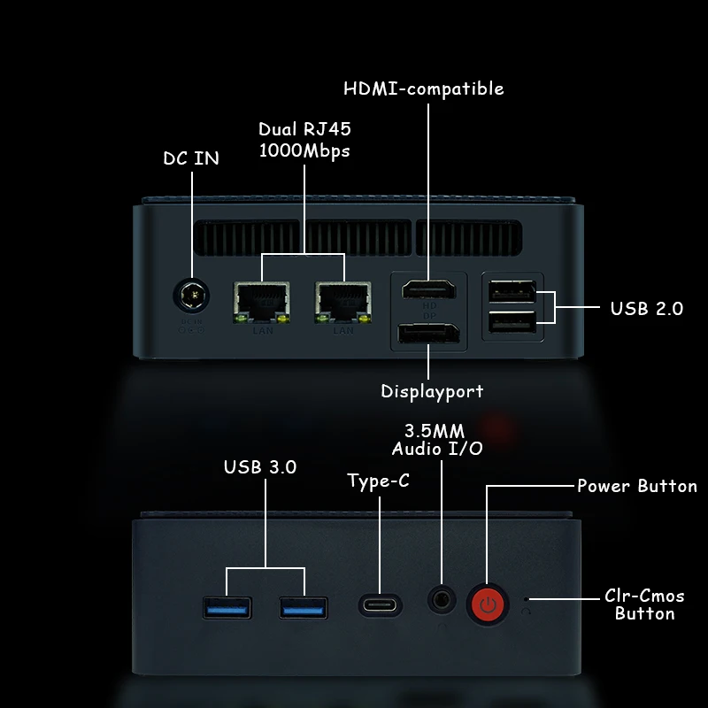 ASL N6M Mini PC Intel Alder Lake N100 8GB/16GB DDR4 RAM 256GB/512GB M.2 SSD Windows 11 WiFi 5 BT 5.1 For DIY Desktop Computer 3
