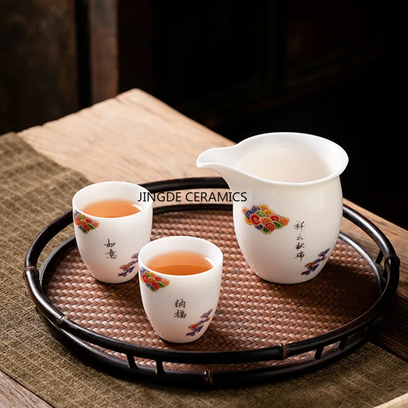 1 قطعة النمط الصيني الأبيض الخزف فنجان شاي الكونغ...