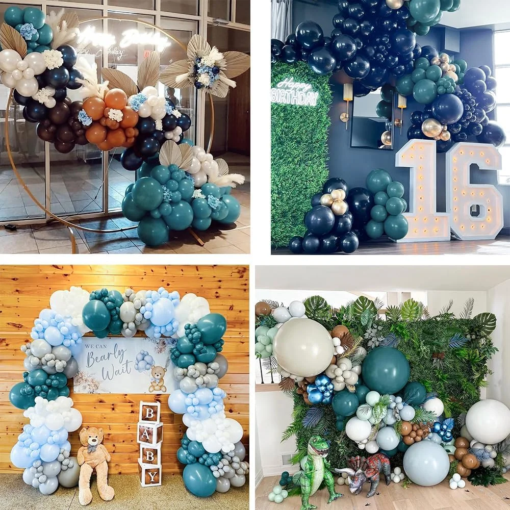 Elegant Dusty Blue Balloons for Birthday and Baby Shower Decor