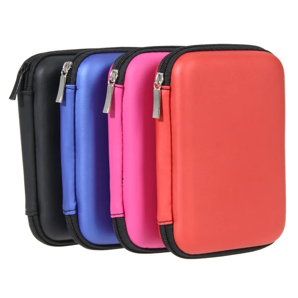 

2024 Portable hard drive HDD SSD case, protective case, headphone carrying case, zippered powder storage bag, 2.5/3.5