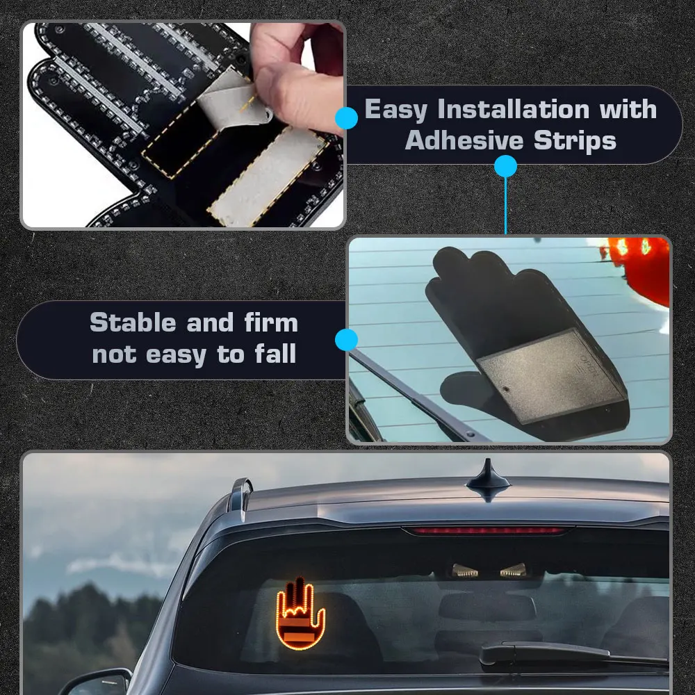 Cool Funny LED Middle Finger Sign for Car,Middle Finger Light for Car Truck, Thumb Up Down Light, Cool Car Interior Light