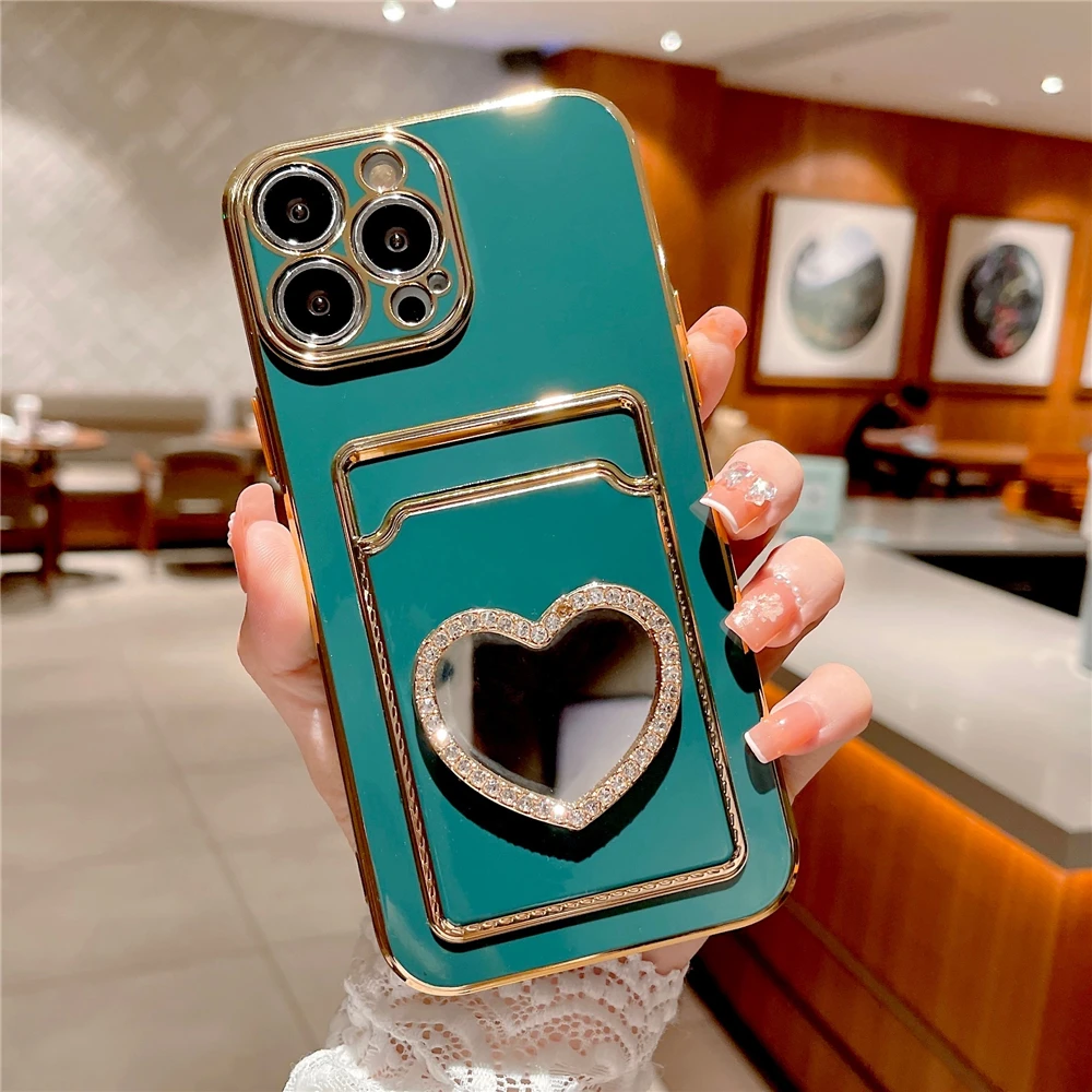 Custodia con supporto per iPhone in pelle monogramma