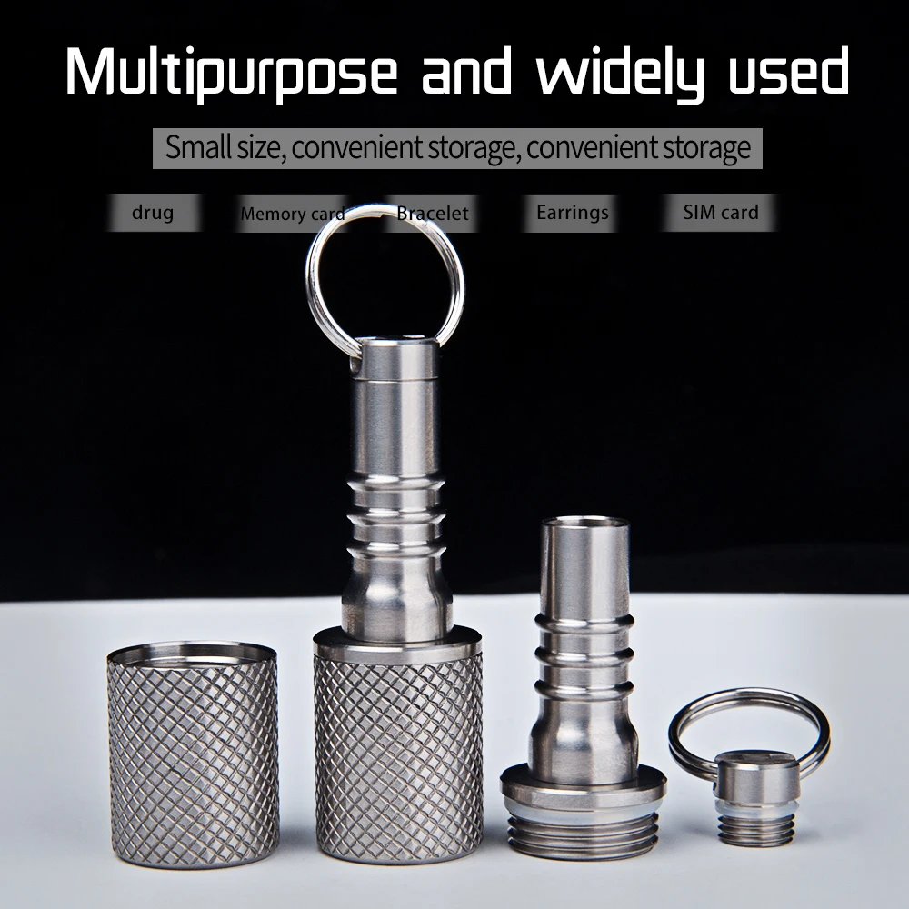 Titanium Alloy Sealed Bottle Mini Portable Waterproof Bottle Outdoor Multifunctional EDC First Aid Supplies Tool