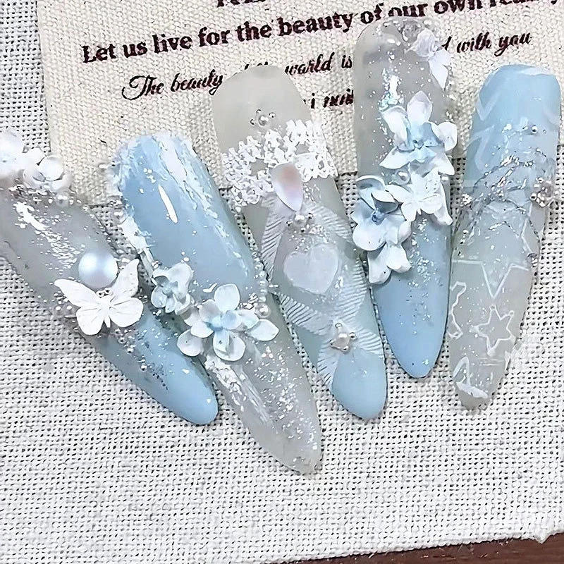 3D 미니 실리콘 몰드 나비 꽃 네일 아트 장식 네일 DIY 디자인 꽃 껍질 네일 몰드 스탬핑 플레이트 매니큐어 몰드