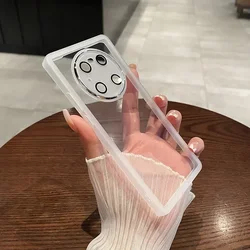 Premium Lens Protection Soft Silicone Phone Case - Full Camera Coverage for Huawei Mate 40 Series (Transparent White)