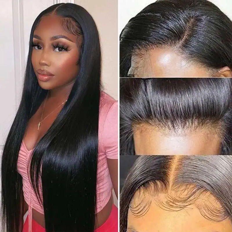 30inch Straight Hair 13x4 Full Lace Frontal Wig Human Hair For Women 13x6 Hd Lace Frontal Wig 360 Ashimary