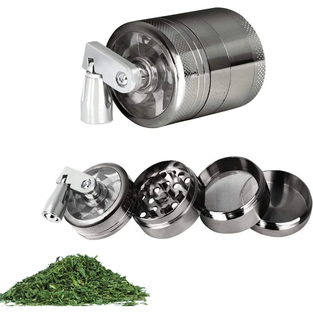 Nut Spice Grinder Herb Spice Grinder Spice Grinder Manual Metal Grinder for Nutmeg Ginger Rock Salt 4 Layer Zinc Alloy