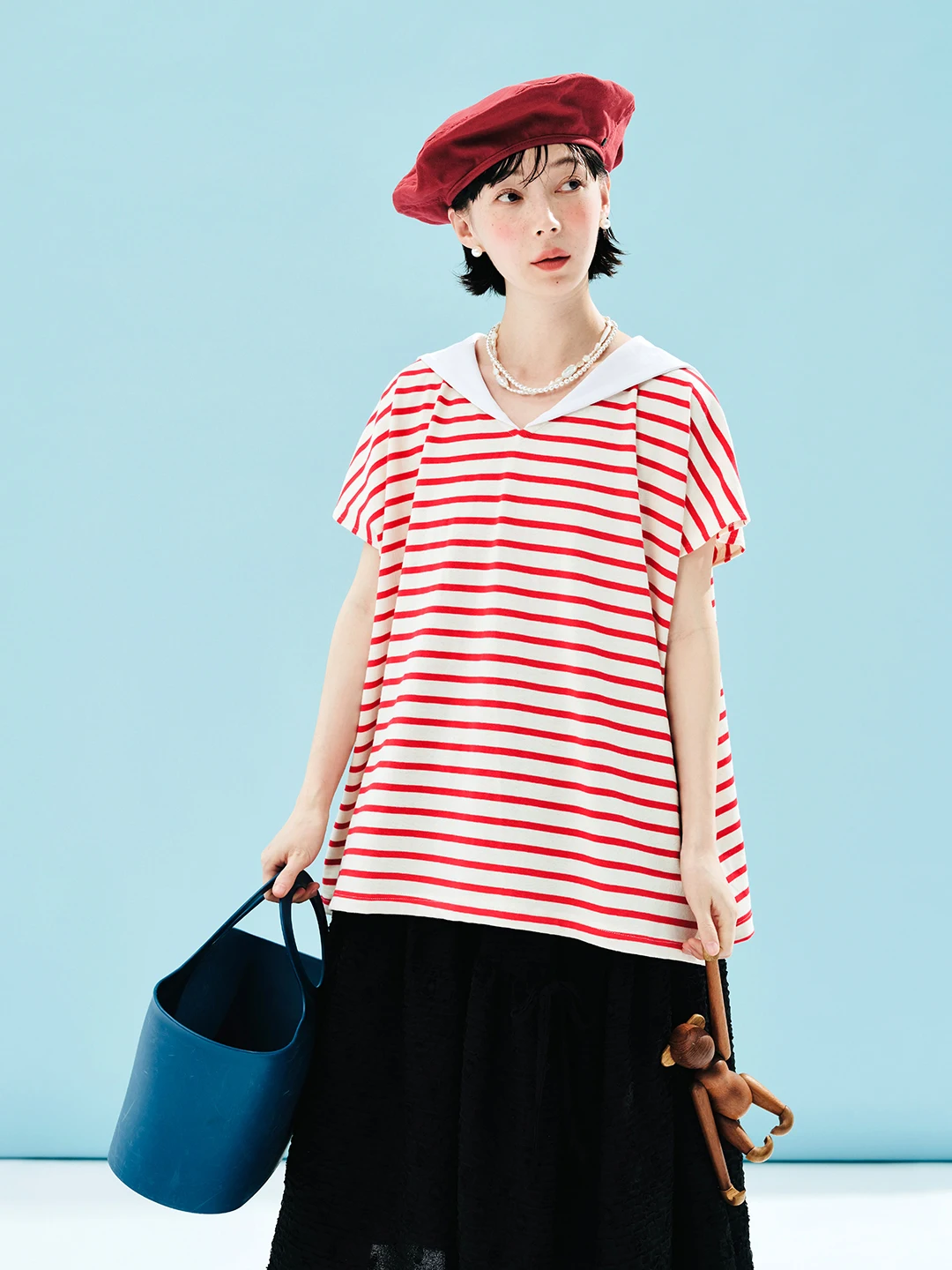 imakokoni-original-design-v-neck-red-striped-short-sleeved-fashionable-t-shirt-for-women-244580