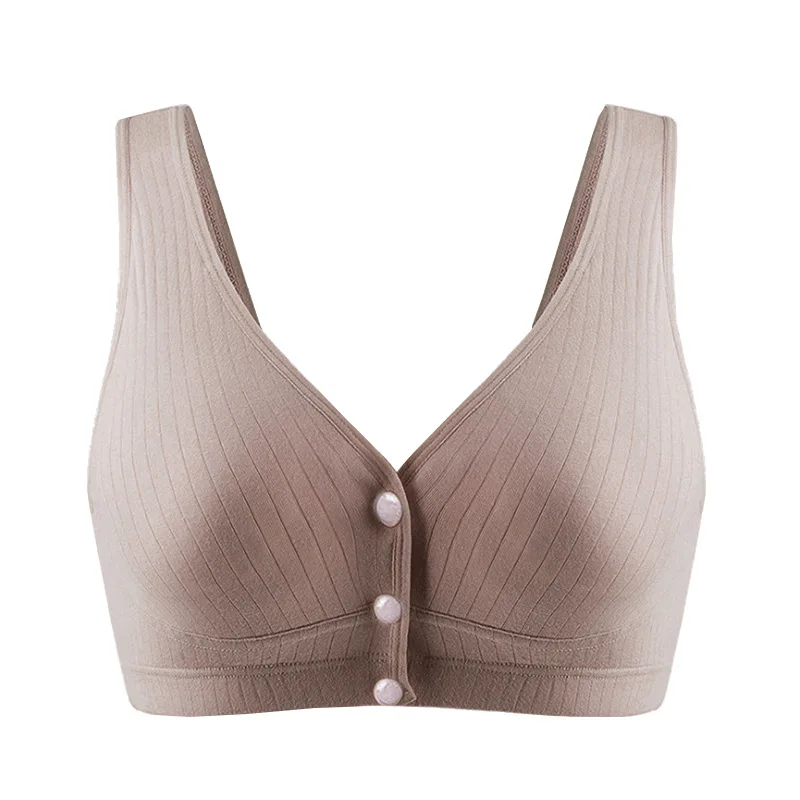 Cotton Nursing Bra Maternity Thin Section Undershirt Breastfeeding Underwear Without Steel Ring Front Open Buckle Breathable Pos 6