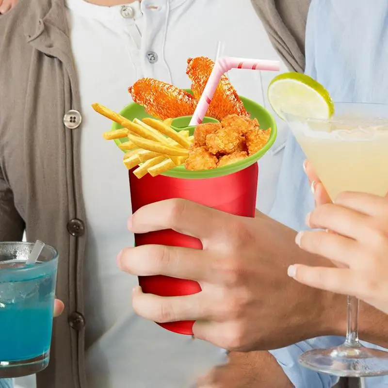 Snack Bowl For Tumbler Silicone Snack Tray For Cup Reusable Water Bottle Fried Chicken Plate Party Beverage Containers
