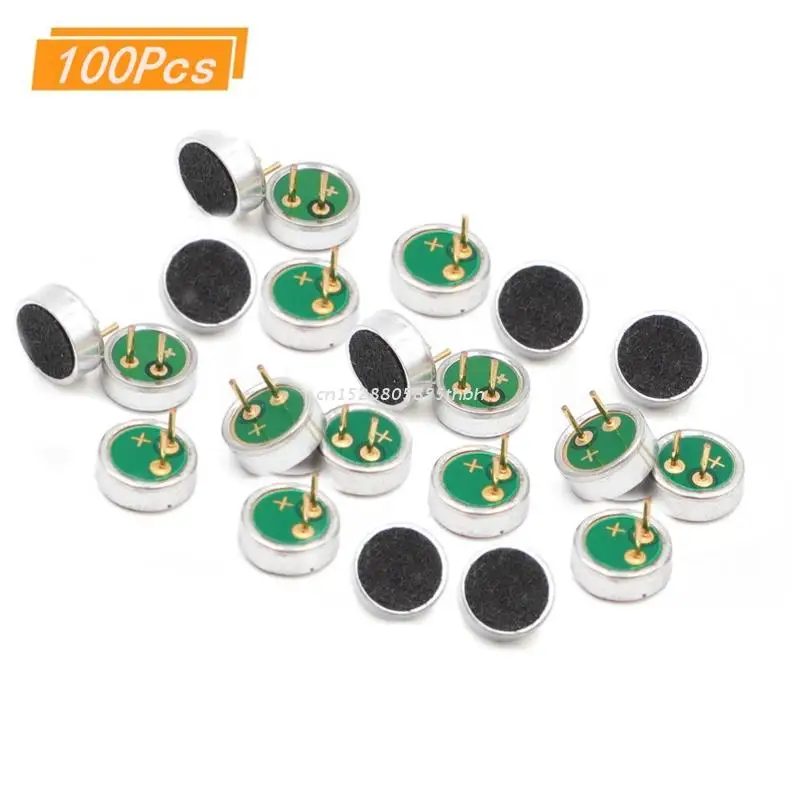100 PCS Capsule 6022P Electret Condenser Microphone Pickup with 2Pin