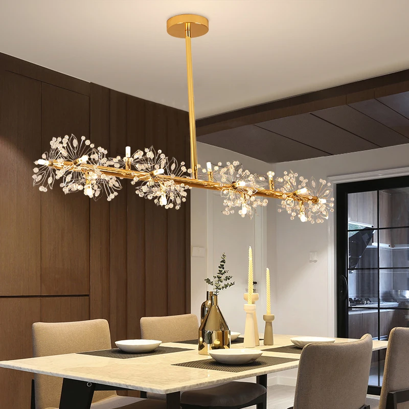 

Modern Minimalist Living Room Chandeliers Creative Crystal Restaurant Lamp Clothing Store Lamp Art Warm Bedroom Pendent Lighting