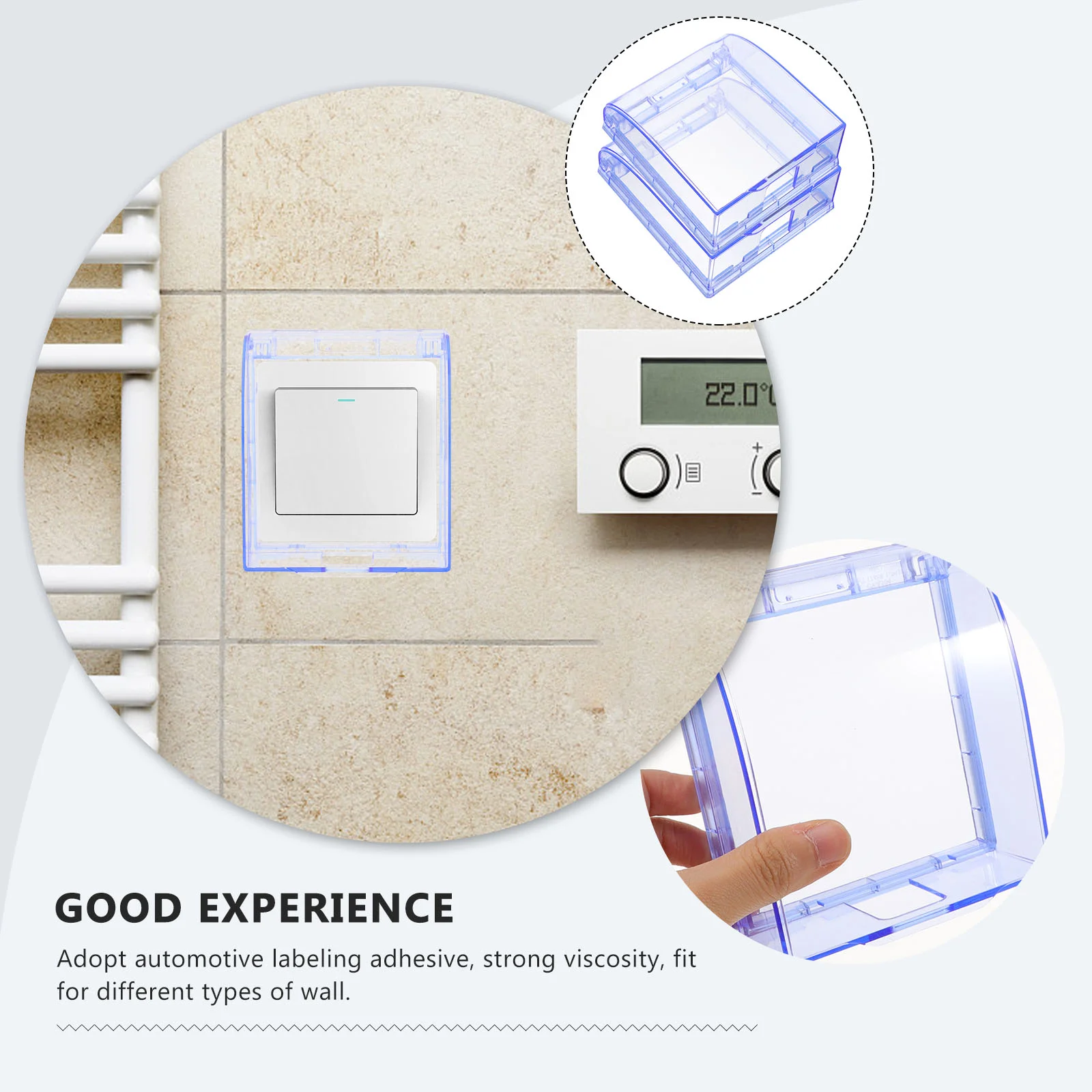 2 Pcs Plug Outdoor Electric Outlet Cover Adhesive Weatherproof Water Blue Receptacle Protector