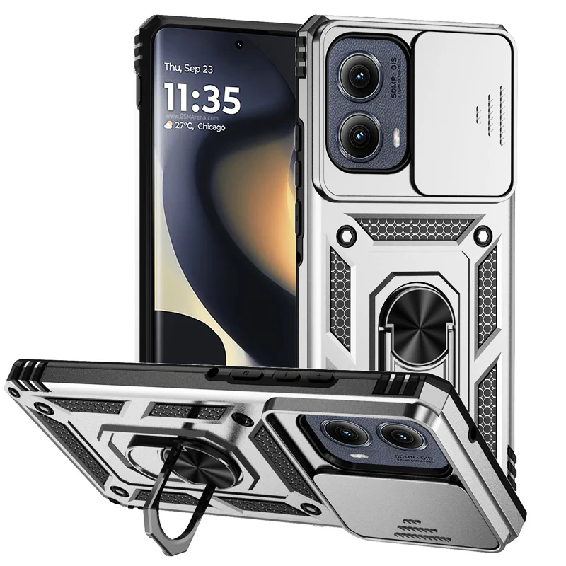 Matte Military-Grade Ring Stand Case with Camera Protection