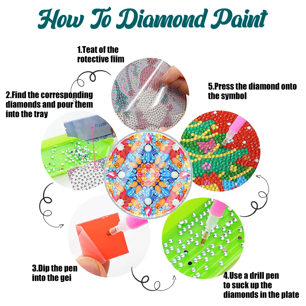 Acrylic Diamond Coasters Butterfly Design DIY Washable