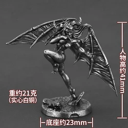 Handcrafted Metal Demon Warrior Figurine - Unique Tabletop Ornament and Gift (Abyss Succubus)
