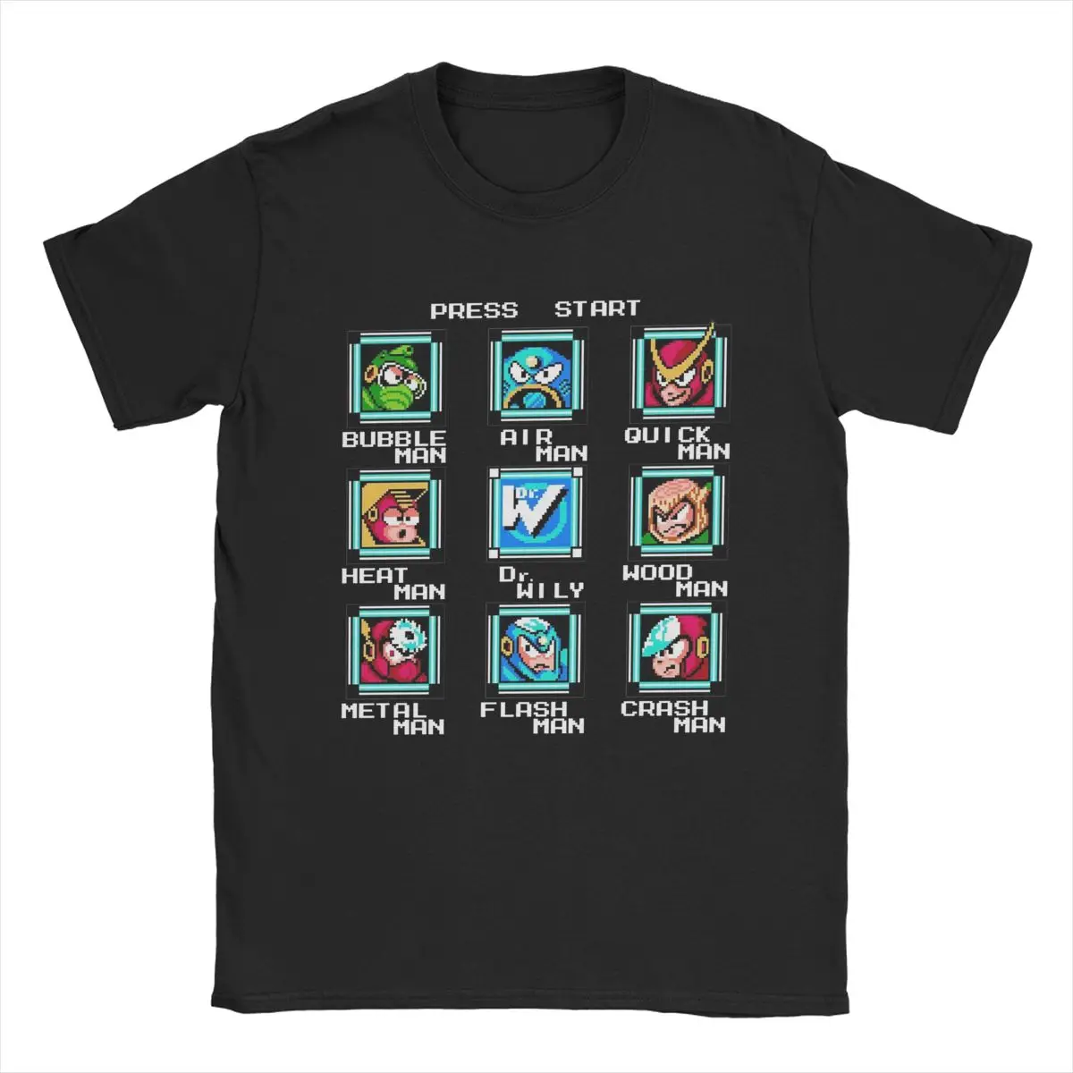 Megaman Player Stage Select Magliette Per Uomo 100% Cotone Impressionante T-Shirt Girocollo Videogiochi Tees Manica Corta Top Plus Size
