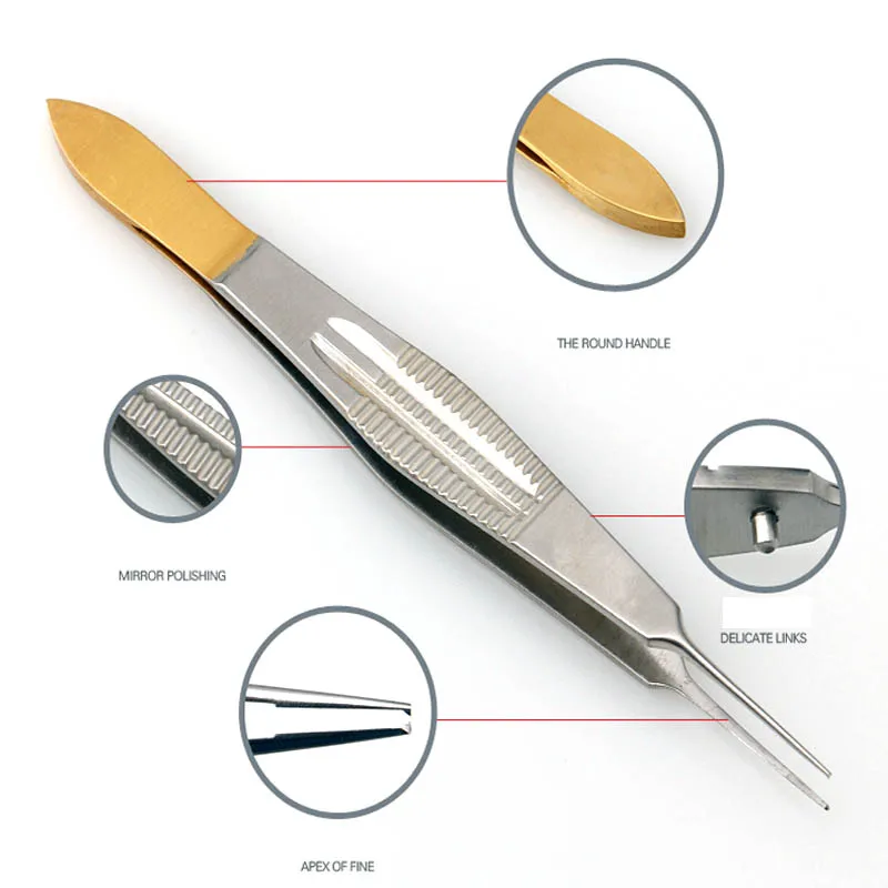 Рисунок 6 - Щипцы для глаз из нержавеющей стали с золотыми ручками