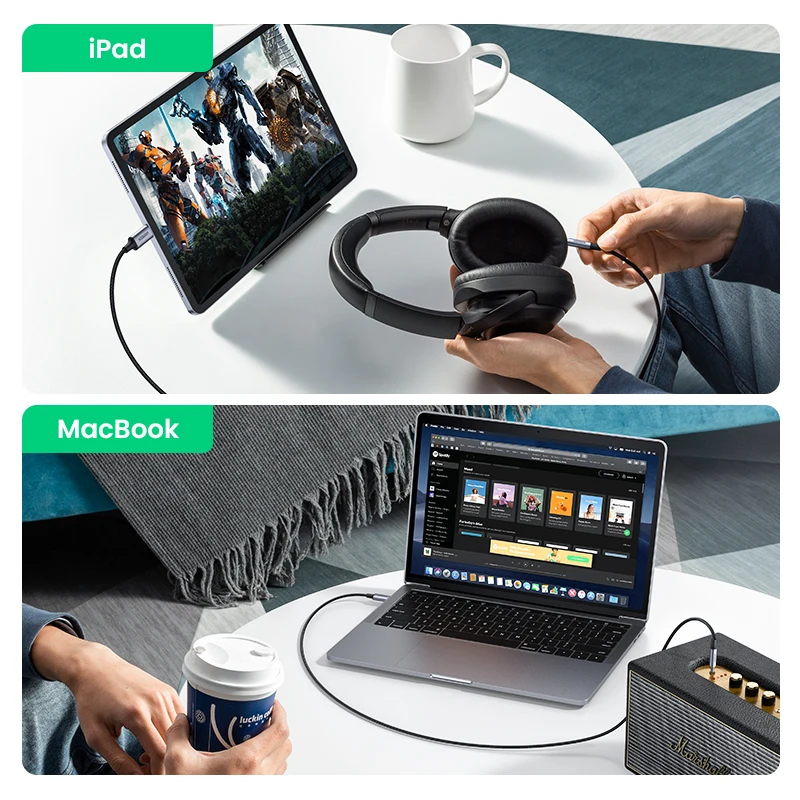 UGREEN USB C 3.5mm  Aux ̺  C 3.5mm    ÷  iPad Pro 2021  ڵ  ׷ ڵ